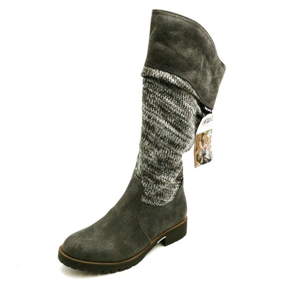 Mukluks Shoes - Muk Luks Womans Mid Calf Pull On Boots Grey NEW